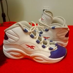 12c Reebok Question Mid OG PS Little Kid QS Blue Toe Allen Iverson Size 12c